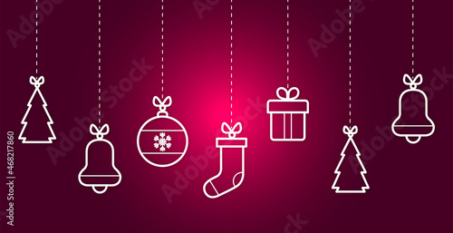 sfondo, decorazioni, natale, appese, addobbi