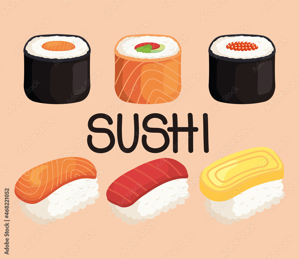 sushi japanese food icons sushi japanese food icons