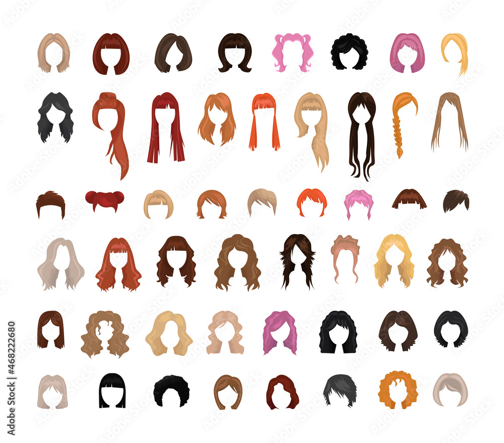 © Marina - Collection of women's hairstyles for beauty web applications. Wigs for creating different looks. © Marina - Collection of women's hairstyles for beauty web applications. Wigs for creating different looks.