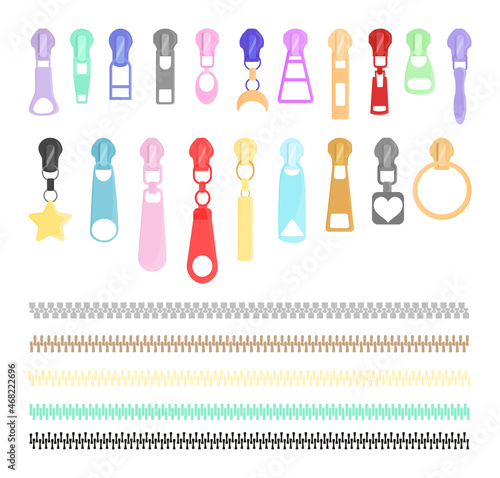 Vector collection of zippers for things.