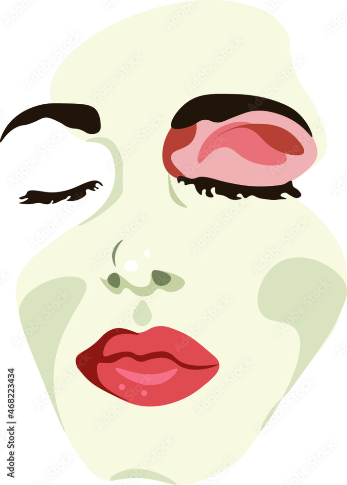 young woman face, portrait flat design vector isolated illustration on bright background. Concept for logo, print, icon young woman face, portrait flat design vector isolated illustration on bright background. Concept for logo, print, icon