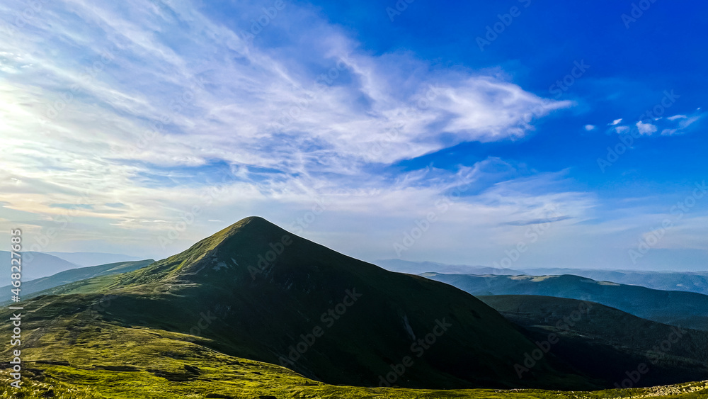 Naklejka premium Nature Landscape - Carpathian Mountains rage. Tourist places of Ukraine. Clear summer day. Concepts of tourism, environment.