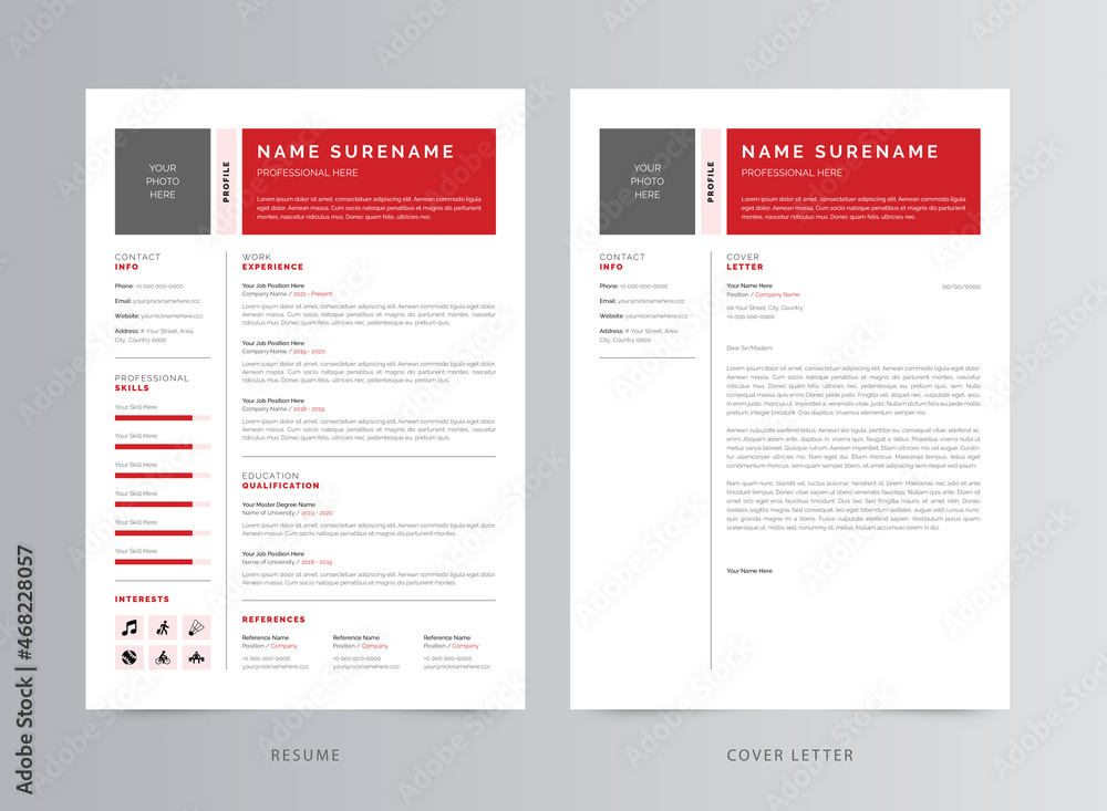 Clean and Professional Resume/CV Template Clean and Professional Resume/CV Template