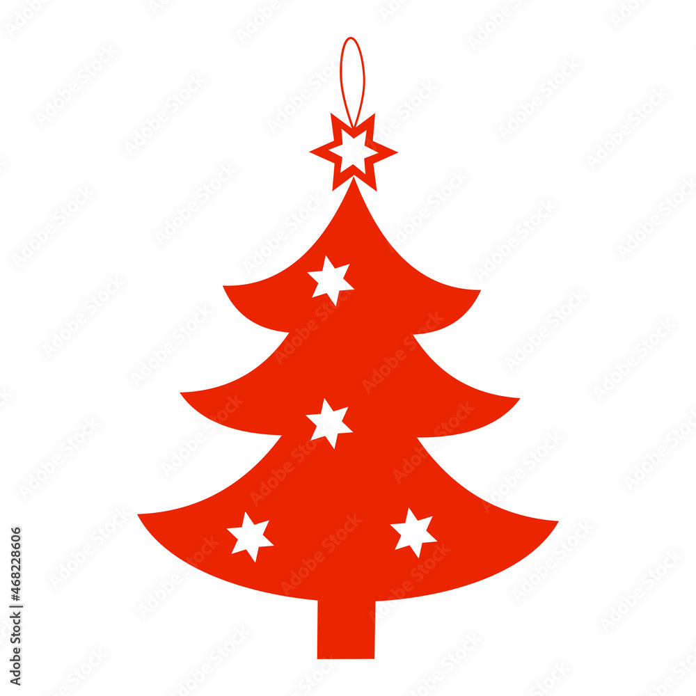 christmas tree, red, card, vector illustration christmas tree, red, card, vector illustration