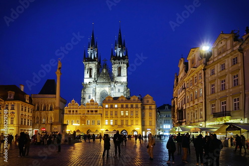 Church of Our Lady before Týn in the Old Town Square. PRAGUE, CZECH REPUBLIC, OCTOBER, 2021