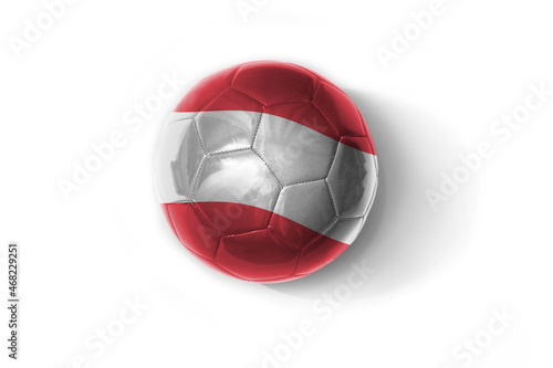 realistic football ball with national flag of austria on the white background