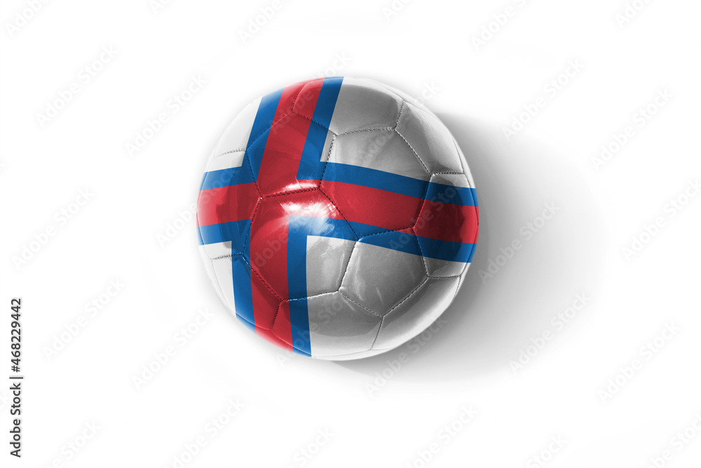 realistic football ball with national flag of faroe islands on the white background