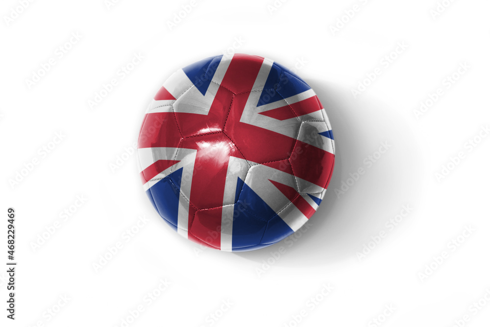 realistic football ball with national flag of great britain on the white background realistic football ball with national flag of great britain on the white background