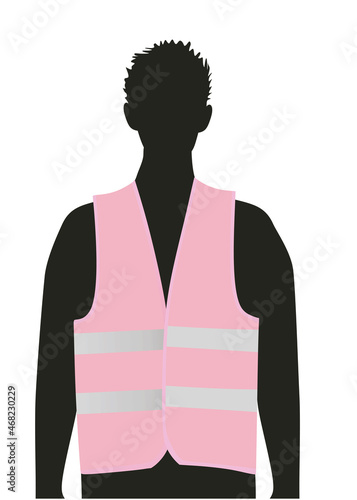 Safety vest on silhouette. vector