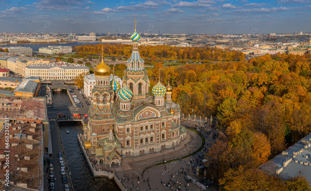 view of the Church of the Savior on Spilled Blood. St. Petersburg. September 2021