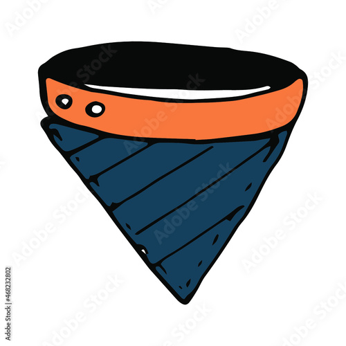 vector Drawing dog collar with handkerchief Stickers Children's Books