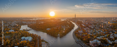 Obraz na płótnie panorama of santk-petersburg. Saint Petersburg, September 2021 w salonie