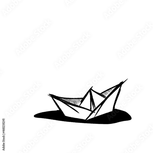 origami paper boat isolated on white background © Ольга Савельева