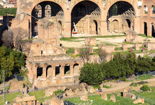 Basilica of Constantine and Maxentius. Roman forum. Ruin. Rome. Italy photo