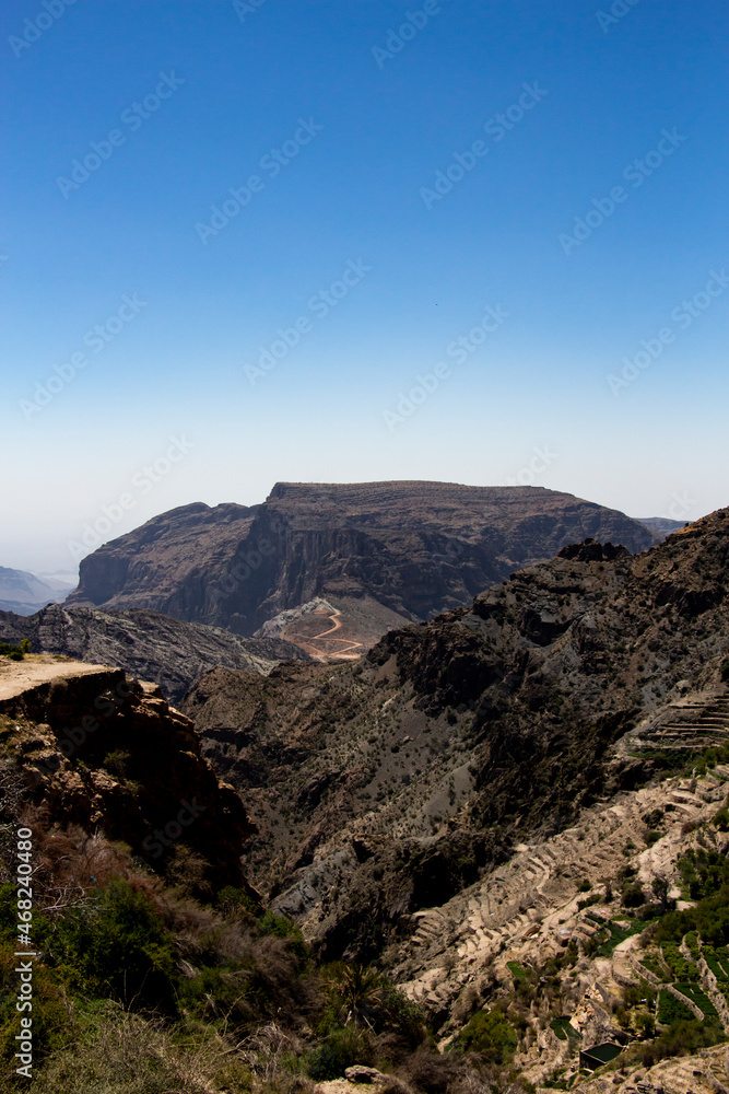 jabal akhdar in oman view from the top of the mountain
