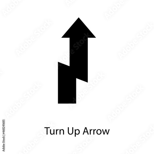 Free Download Turn Up Arrow Trendy solid icon isolated on white and blank background for your design - GFXLoad