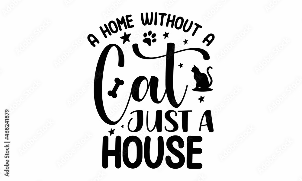 Naklejka premium motivate phrase with paw print, Hand written phrases about dog adoption, Illustration with slogan for clothe, print, banner, badge, poster, sticker