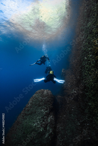 Fotografía submarina en el Parque Nacional de las Islas Medas, Girona, Cataluña, España.
