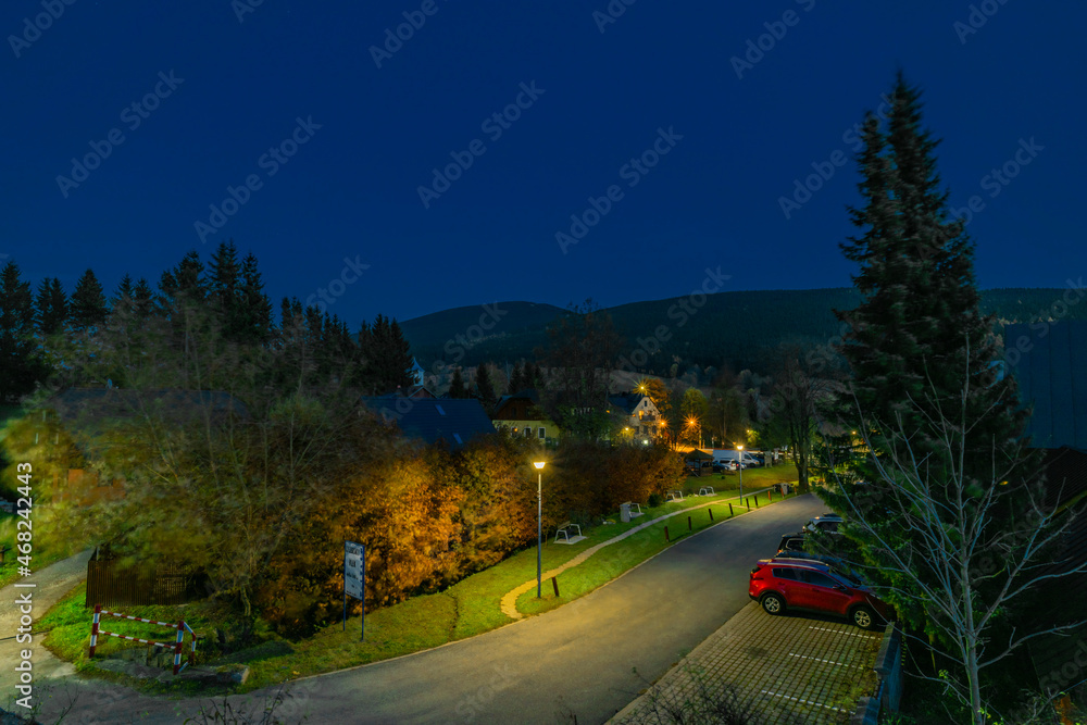 Evening near Ostruzna and Ramzova villages in Jeseniky mountains