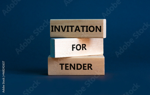 Invitation for tender symbol. Concept words 'Invitation for tender'. Beautiful grey background. Business and invitation for tender concept, copy space.