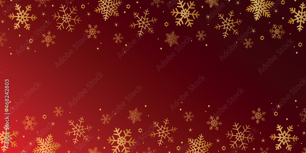 red and golden shiny christmas banner snowflake border red and golden shiny christmas banner snowflake border