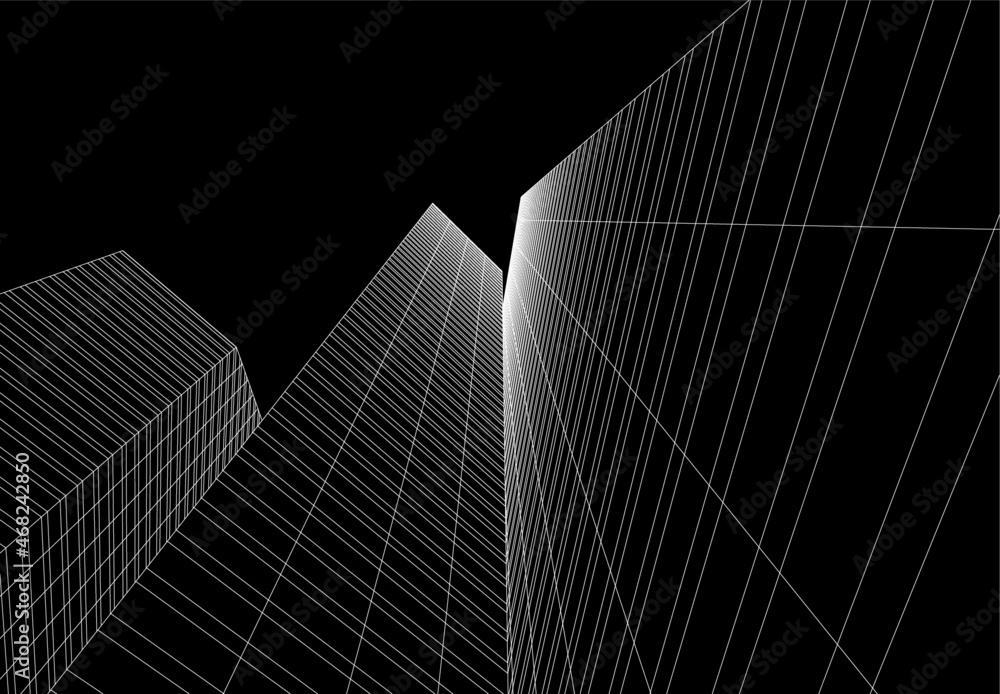 Modern architecture digital 3d illustration Modern architecture digital 3d illustration