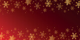red and golden shiny christmas banner snowflake border