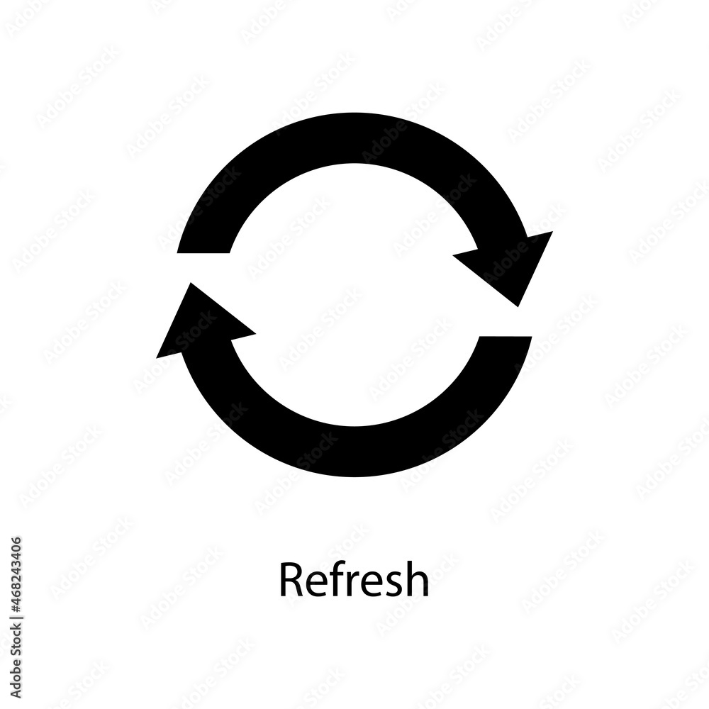 Refresh Trendy solid icon isolated on white and blank background for your design Refresh Trendy solid icon isolated on white and blank background for your design