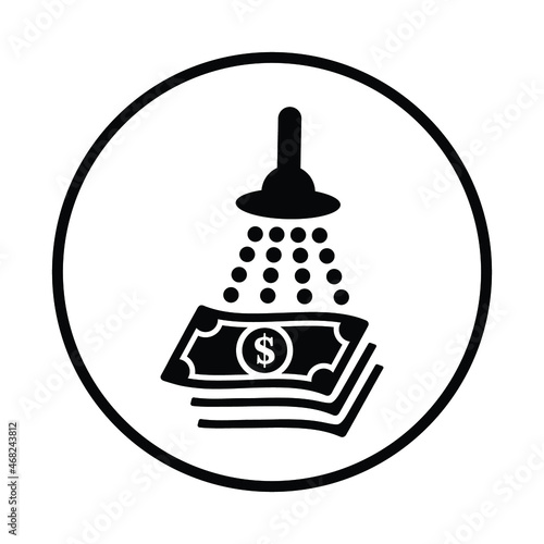 Money laundering icon. Black vector design.