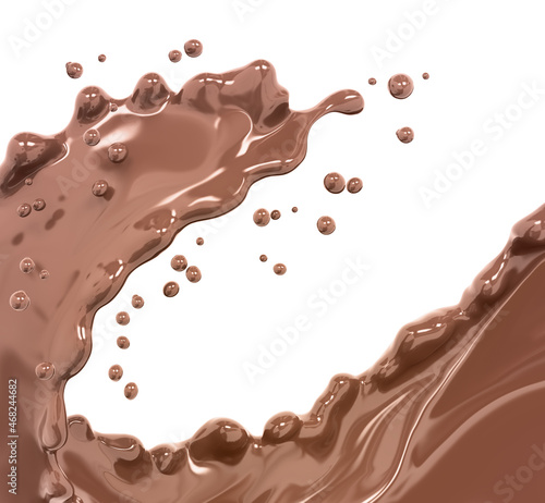 Splash chocolate 3d rendering