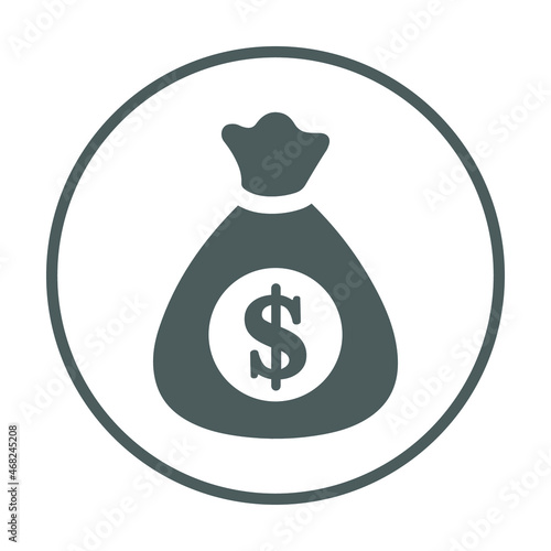 Financial  finance  money  dollar  cash  payment icon. Gray vector design.