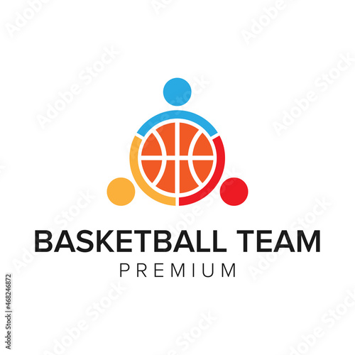 basketball team logo icon vector template