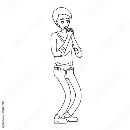 Hugo Man Lovestruck Heart Eyes Emotions Whiteboard Animation SVG Image