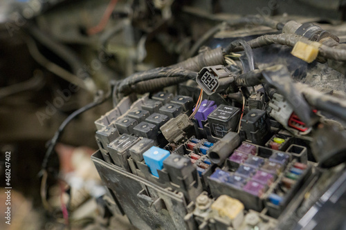 disassembled car engine repair