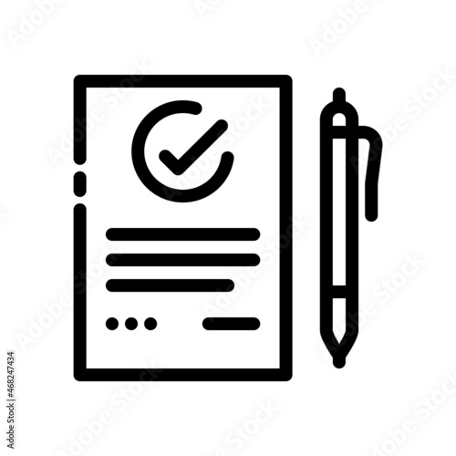 Approved document color line icon. High quality work.