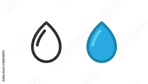 Water drop logo or icon design, water drop and blue color vector