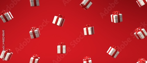 Christmas gift box pattern - 3D render illustration photo