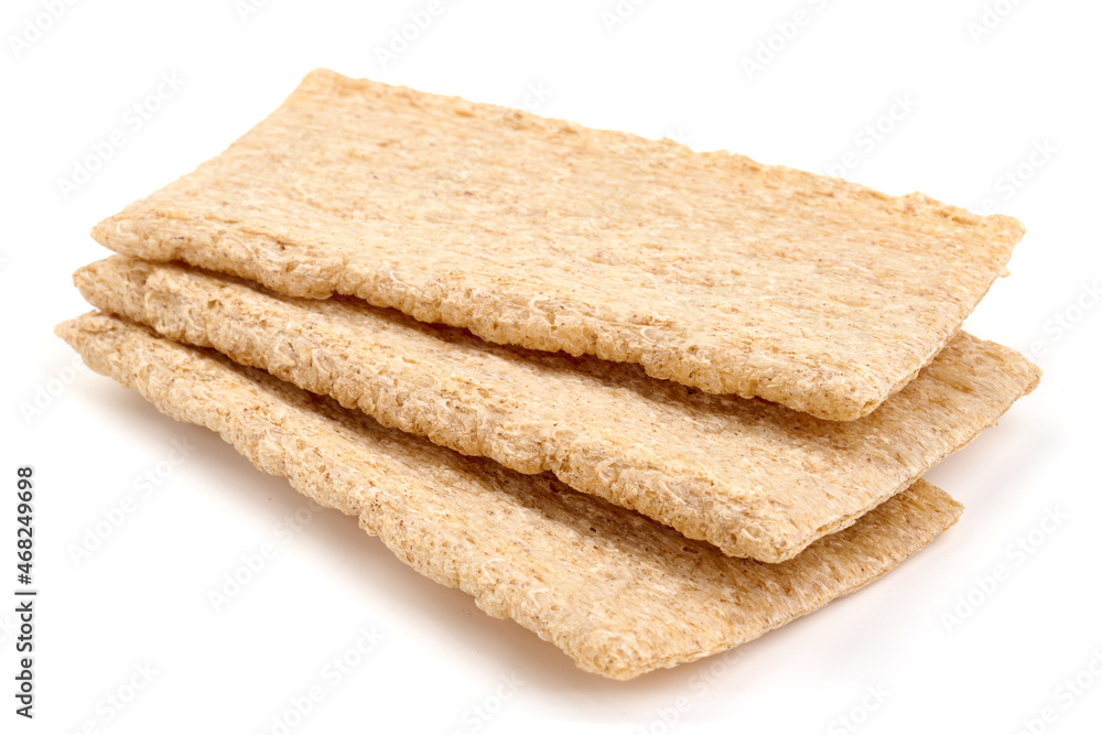 Wholegrain crispbread, isolated on white background. High resolution image. Wholegrain crispbread, isolated on white background. High resolution image.