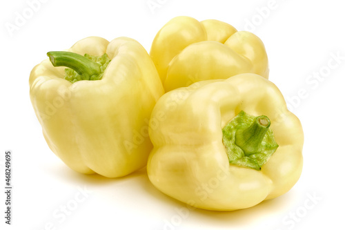 Fresh white bell peppers, isolated on white background.