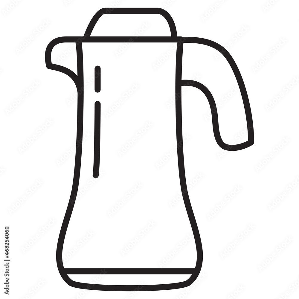 Fototapeta premium Thermos for hot drinks.Vector flat illustration.Outline vector illustration.Isolated on white background.