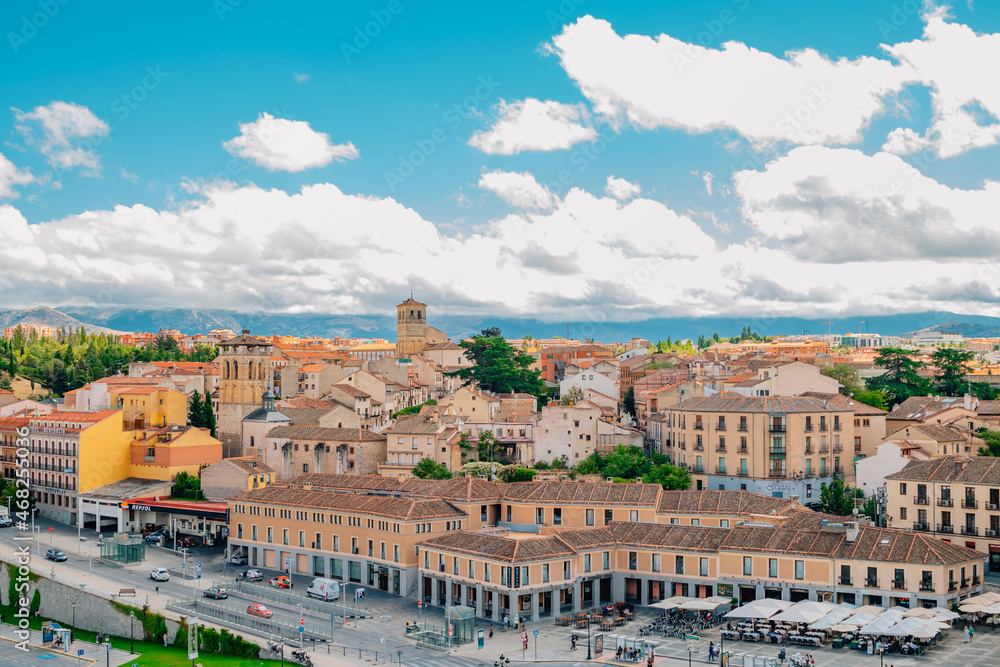 landscape and view of the city of segovia, spain