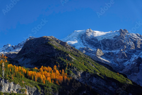 Fototapeta The Ortler Alps near Sulden (South Tyrol, Italy) on a sunny October day in autum