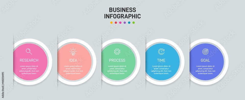 Infographic design with icons and 5 options or steps. Thin line vector. Infographics business concept. Can be used for info graphics, flow charts, presentations, web sites, banners, printed materials.