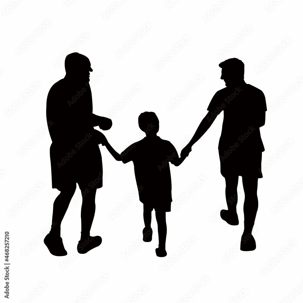 three men walking bodies, silhouette vector three men walking bodies, silhouette vector