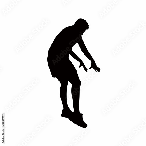 a man jumping body silhouette vector