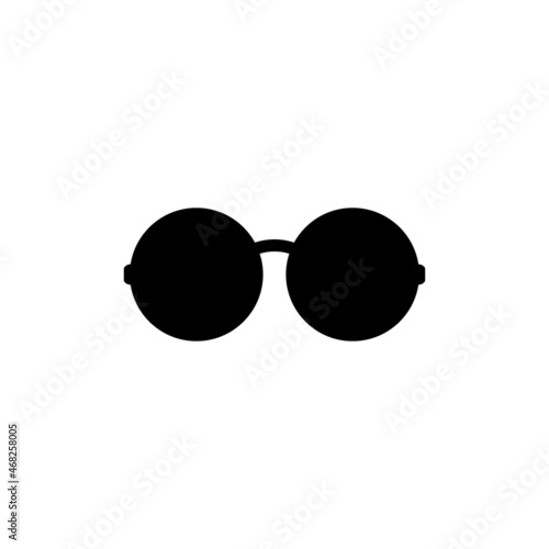 Reading glasses black dark icon with round lenses. Element for a website for the blind and visually impaired. Isolated vector clipart and illustration on white background. Editable template.