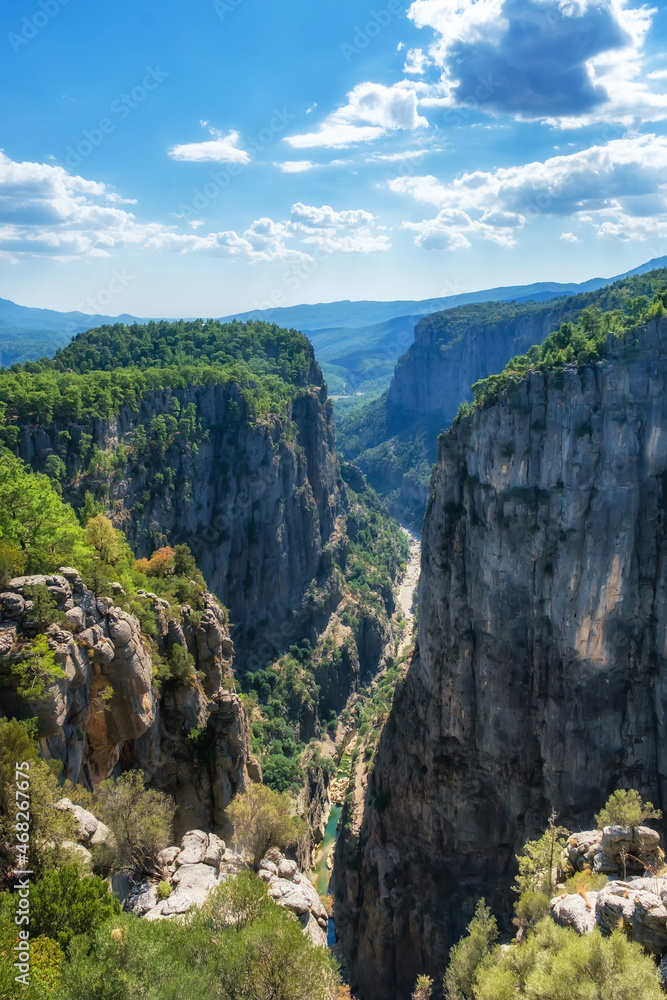 Tazi Canyon in Manavgat near Antalya, Turkey. Amazing view of the mountains, vertical orientation 