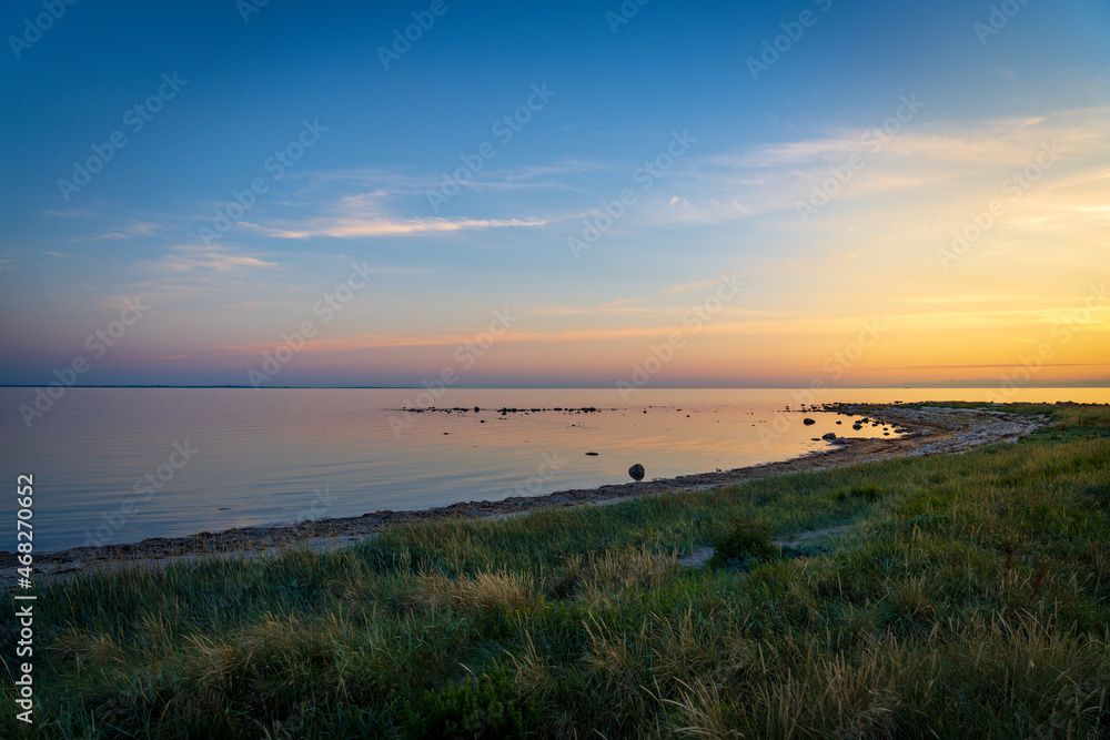 Beautiful summer sunset in Strandbaden, Sweden. Beautiful summer sunset in Strandbaden, Sweden.