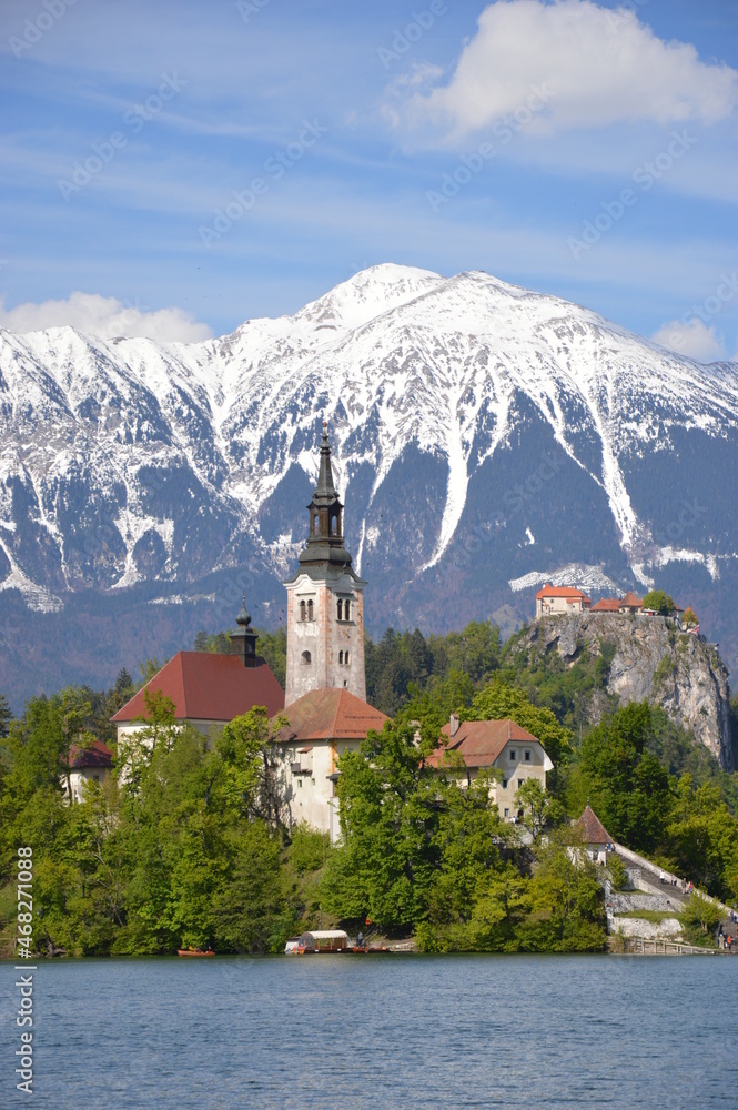 Bled castle on the Bled lake - Alpine capital of Slovenia