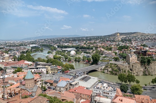 panorama of the georgian capital city tbilisi
